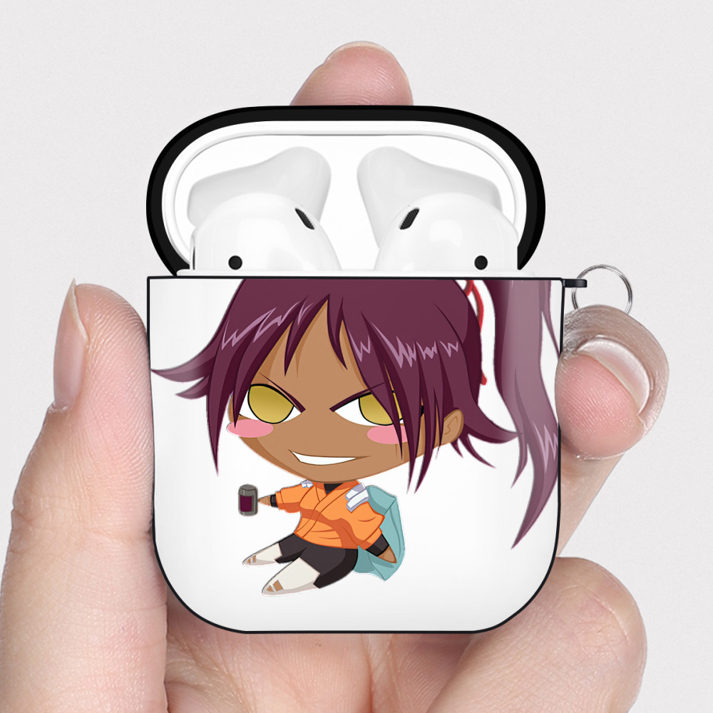 （画像用） ブリーチ 四楓院 夜一（しほういん よるいち） BLEACH Shihouin Yoruichi AirPods 第2世代保護ケース ハードシェル ブラック 耐衝撃・防指紋・カラビナ付き
