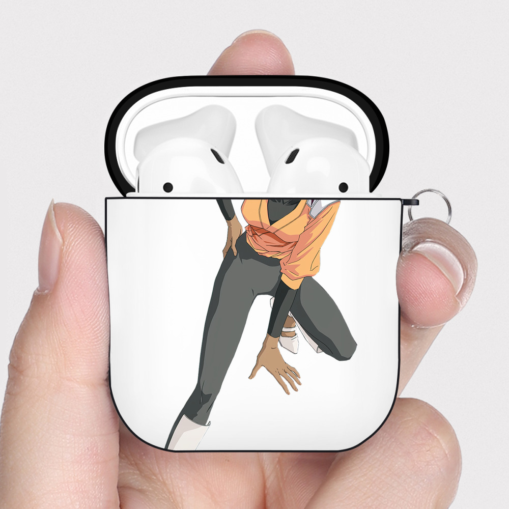 （画像用） ブリーチ 四楓院 夜一（しほういん よるいち） BLEACH Shihouin Yoruichi AirPods 第2世代保護ケース ハードシェル ブラック 耐衝撃・防指紋・カラビナ付き