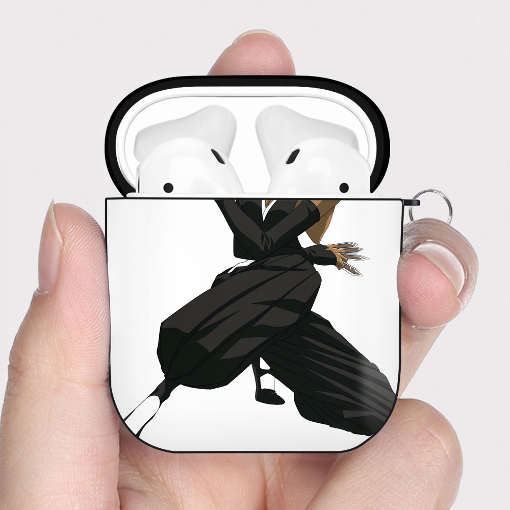 （画像用） ブリーチ 四楓院 夜一（しほういん よるいち） BLEACH Shihouin Yoruichi AirPods 第2世代保護ケース ハードシェル ブラック 耐衝撃・防指紋・カラビナ付き