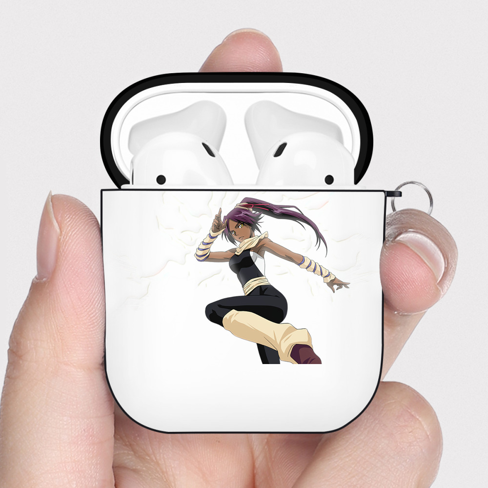 （画像用） ブリーチ 四楓院 夜一（しほういん よるいち） BLEACH Shihouin Yoruichi AirPods 第2世代保護ケース ハードシェル ブラック 耐衝撃・防指紋・カラビナ付き