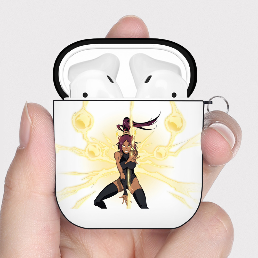 （画像用） ブリーチ 四楓院 夜一（しほういん よるいち） BLEACH Shihouin Yoruichi AirPods 第2世代保護ケース ハードシェル ブラック 耐衝撃・防指紋・カラビナ付き