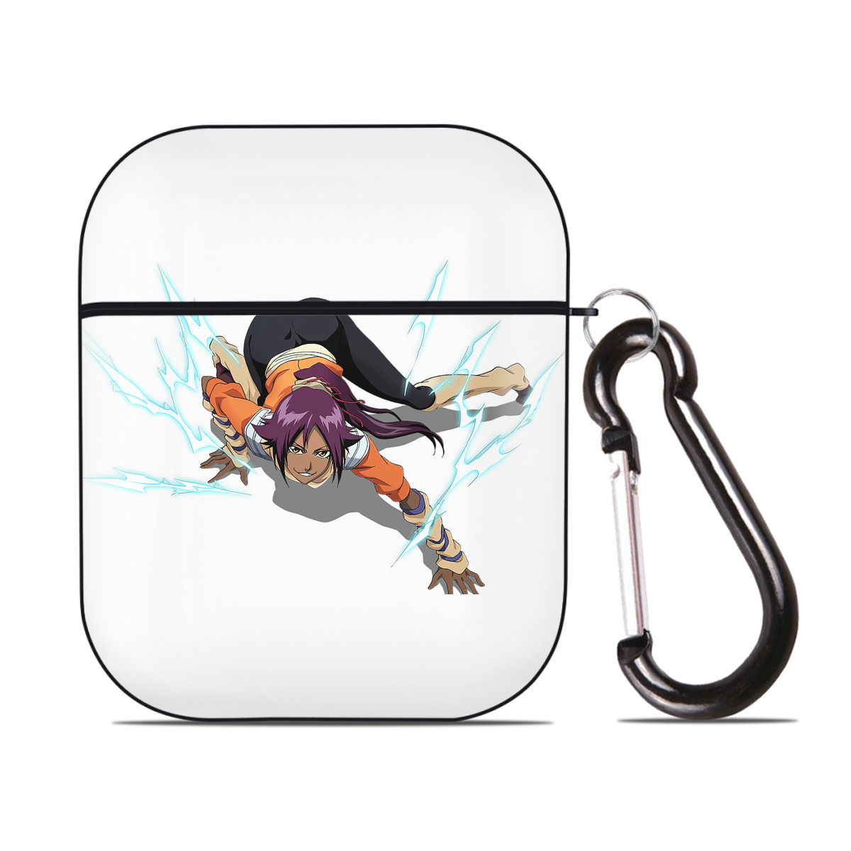（画像用） ブリーチ 四楓院 夜一（しほういん よるいち） BLEACH Shihouin Yoruichi AirPods 第2世代保護ケース ハードシェル ブラック 耐衝撃・防指紋・カラビナ付き