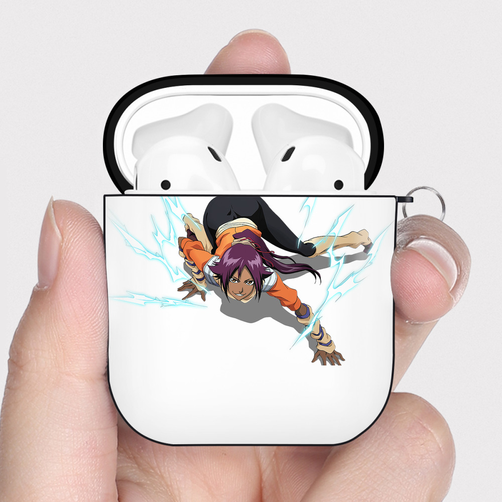 （画像用） ブリーチ 四楓院 夜一（しほういん よるいち） BLEACH Shihouin Yoruichi AirPods 第2世代保護ケース ハードシェル ブラック 耐衝撃・防指紋・カラビナ付き