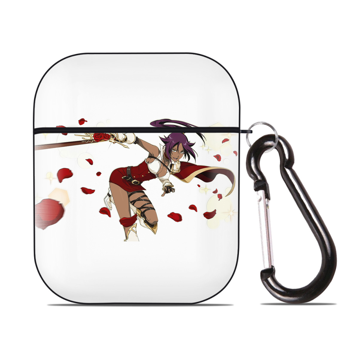 （画像用） ブリーチ 四楓院 夜一（しほういん よるいち） BLEACH Shihouin Yoruichi AirPods 第2世代保護ケース ハードシェル ブラック 耐衝撃・防指紋・カラビナ付き