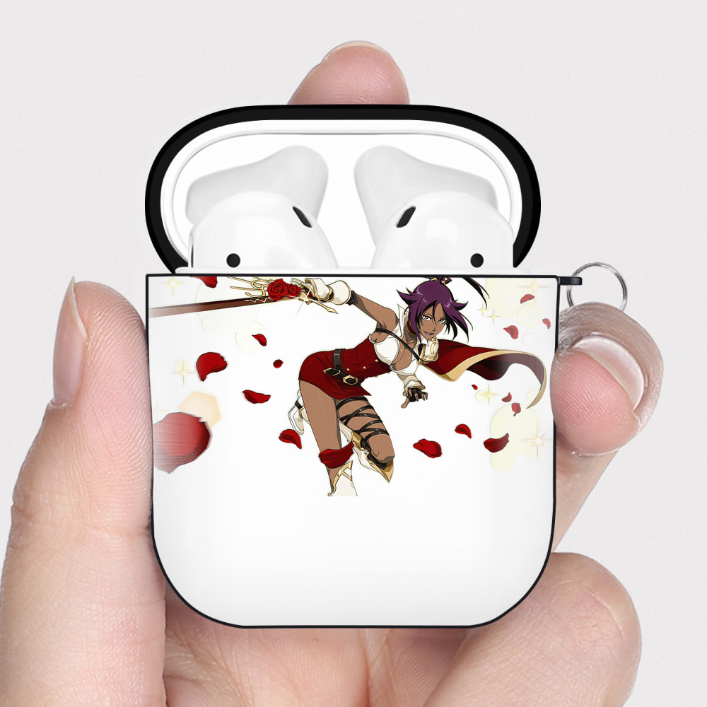 （画像用） ブリーチ 四楓院 夜一（しほういん よるいち） BLEACH Shihouin Yoruichi AirPods 第2世代保護ケース ハードシェル ブラック 耐衝撃・防指紋・カラビナ付き