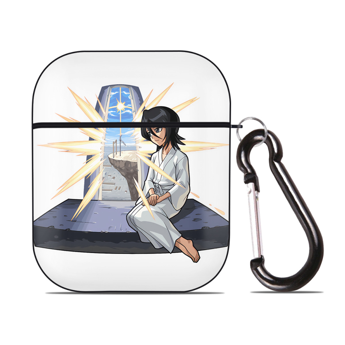 （画像用） ブリーチ 朽木ルキア BLEACH Kuchiki Rukia AirPods 第2世代保護ケース ハードシェル ブラック 耐衝撃・防指紋・カラビナ付き