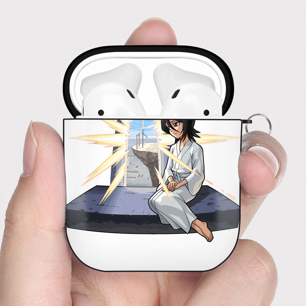 （画像用） ブリーチ 朽木ルキア BLEACH Kuchiki Rukia AirPods 第2世代保護ケース ハードシェル ブラック 耐衝撃・防指紋・カラビナ付き