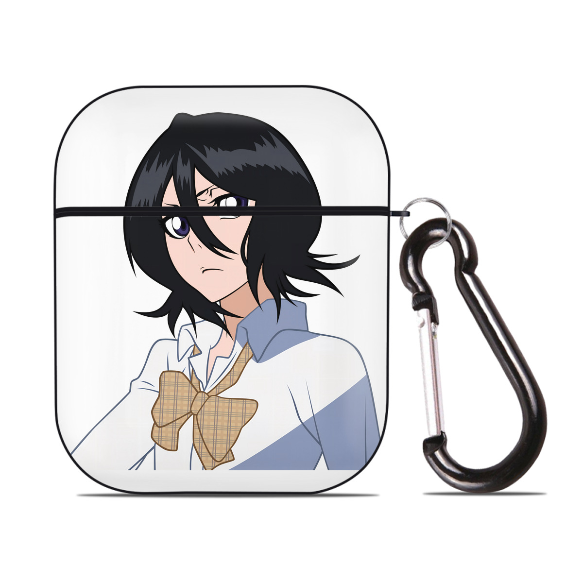 （画像用） ブリーチ 朽木ルキア BLEACH Kuchiki Rukia AirPods 第2世代保護ケース ハードシェル ブラック 耐衝撃・防指紋・カラビナ付き