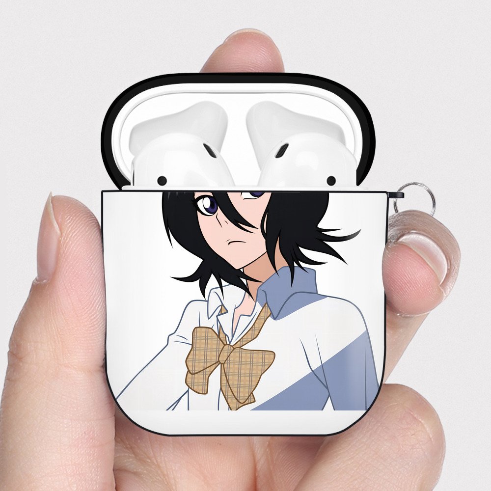 （画像用） ブリーチ 朽木ルキア BLEACH Kuchiki Rukia AirPods 第2世代保護ケース ハードシェル ブラック 耐衝撃・防指紋・カラビナ付き