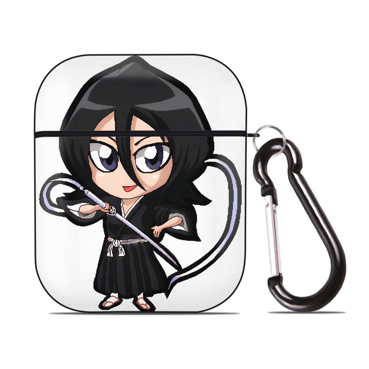 （画像用） ブリーチ 朽木ルキア BLEACH Kuchiki Rukia AirPods 第2世代保護ケース ハードシェル ブラック 耐衝撃・防指紋・カラビナ付き