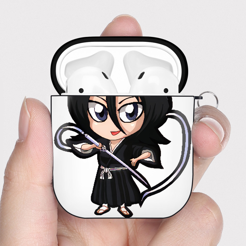 （画像用） ブリーチ 朽木ルキア BLEACH Kuchiki Rukia AirPods 第2世代保護ケース ハードシェル ブラック 耐衝撃・防指紋・カラビナ付き
