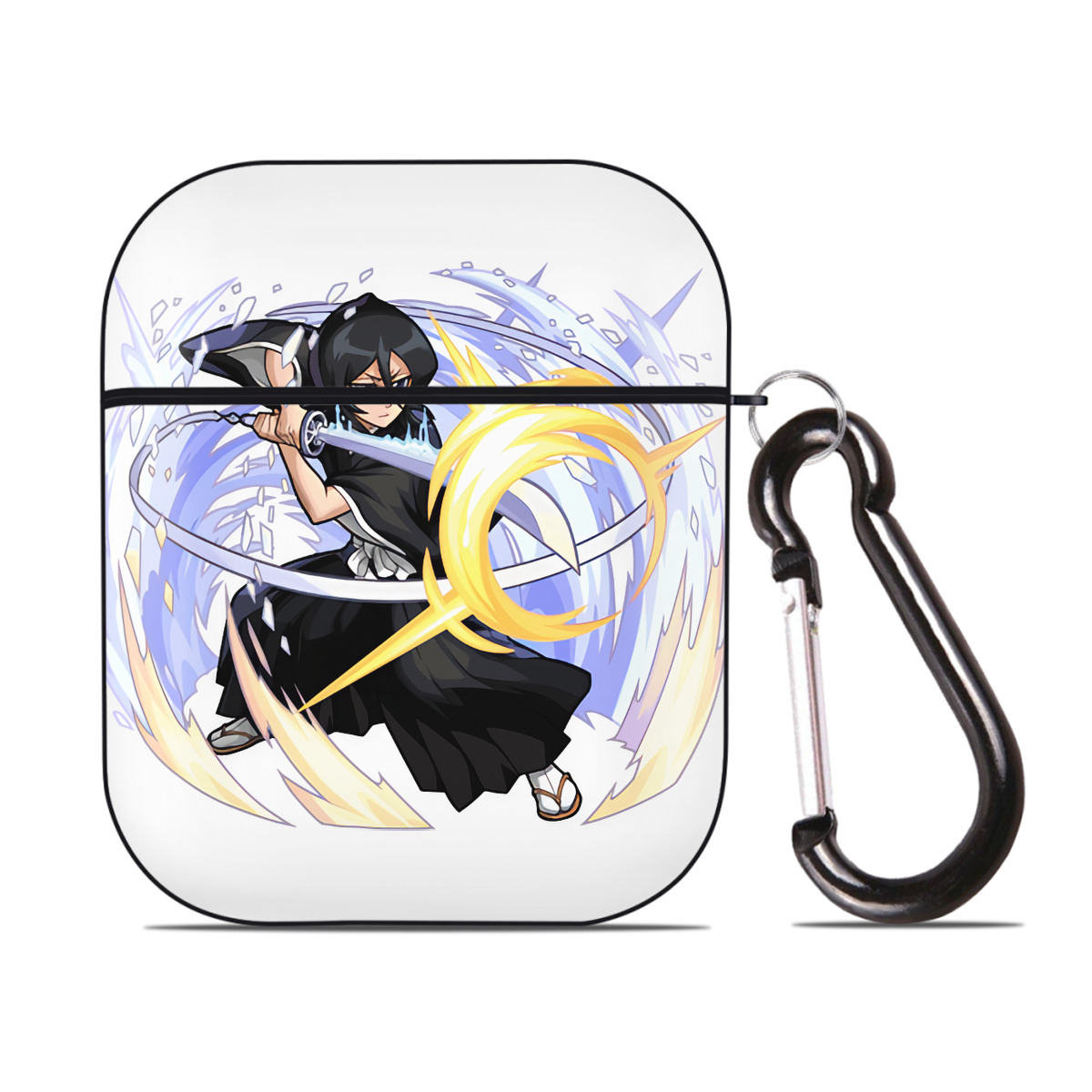 （画像用） ブリーチ 朽木ルキア BLEACH Kuchiki Rukia AirPods 第2世代保護ケース ハードシェル ブラック 耐衝撃・防指紋・カラビナ付き