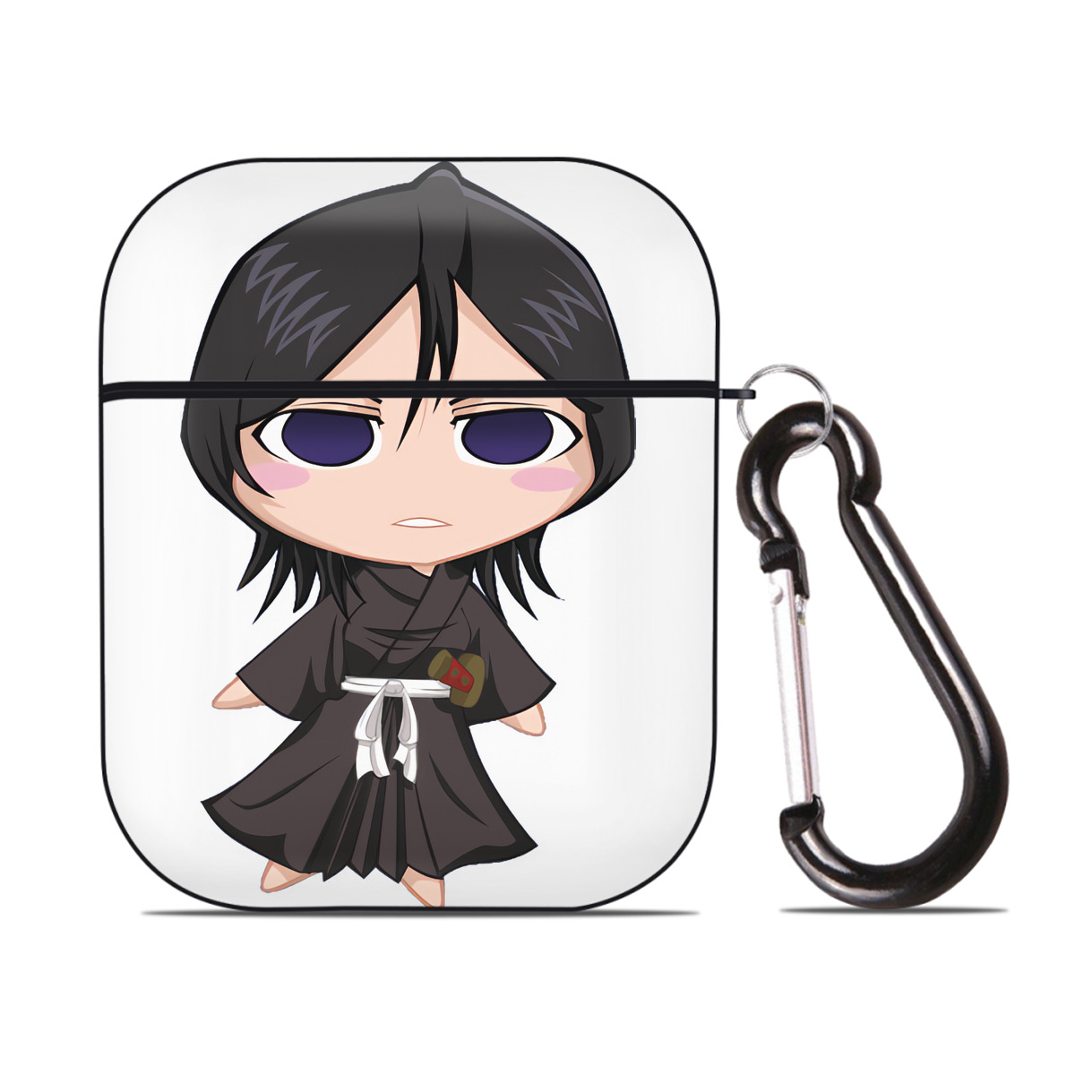 （画像用） ブリーチ 朽木ルキア BLEACH Kuchiki Rukia AirPods 第2世代保護ケース ハードシェル ブラック 耐衝撃・防指紋・カラビナ付き