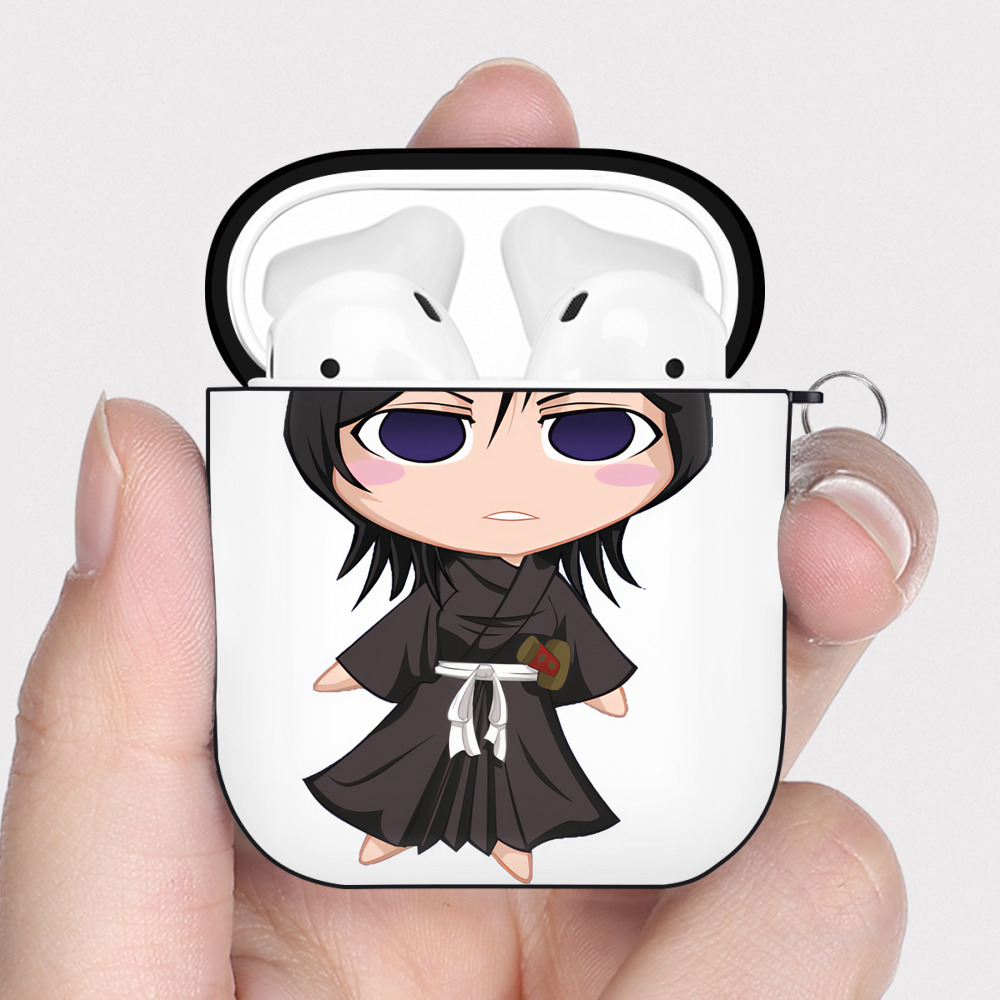 （画像用） ブリーチ 朽木ルキア BLEACH Kuchiki Rukia AirPods 第2世代保護ケース ハードシェル ブラック 耐衝撃・防指紋・カラビナ付き