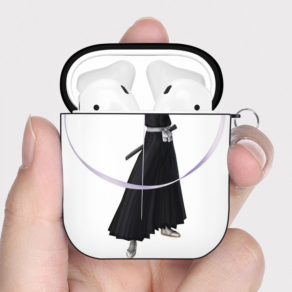 （画像用） ブリーチ 朽木ルキア BLEACH Kuchiki Rukia AirPods 第2世代保護ケース ハードシェル ブラック 耐衝撃・防指紋・カラビナ付き