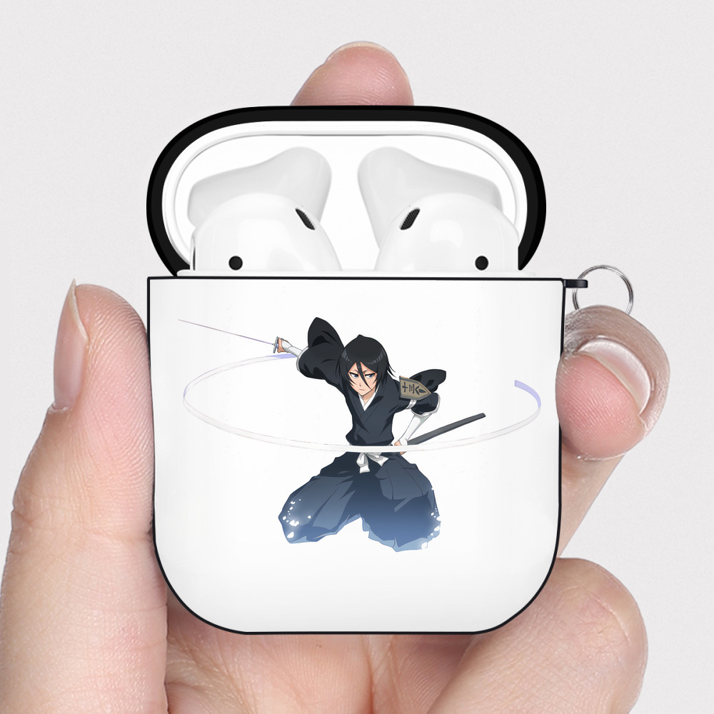 （画像用） ブリーチ 朽木ルキア BLEACH Kuchiki Rukia AirPods 第2世代保護ケース ハードシェル ブラック 耐衝撃・防指紋・カラビナ付き