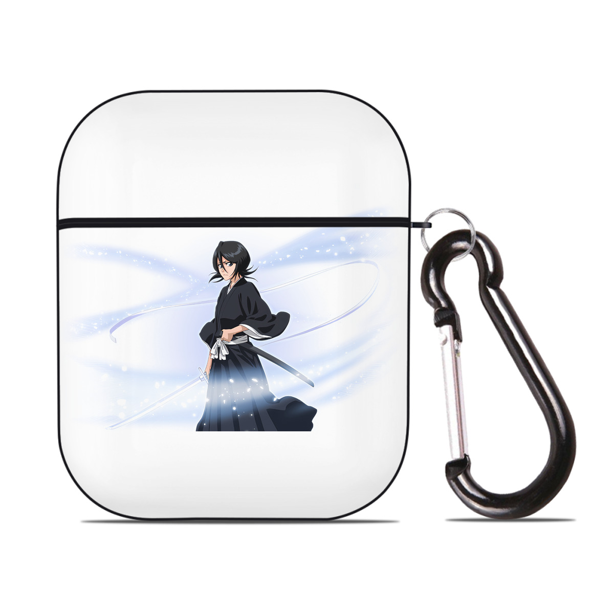（画像用） ブリーチ 朽木ルキア BLEACH Kuchiki Rukia AirPods 第2世代保護ケース ハードシェル ブラック 耐衝撃・防指紋・カラビナ付き
