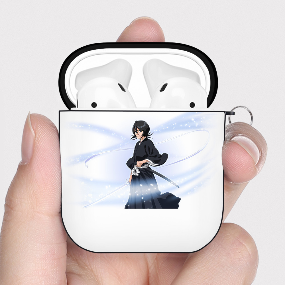 （画像用） ブリーチ 朽木ルキア BLEACH Kuchiki Rukia AirPods 第2世代保護ケース ハードシェル ブラック 耐衝撃・防指紋・カラビナ付き
