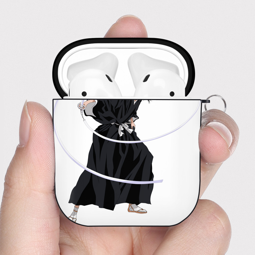 （画像用） ブリーチ 朽木ルキア BLEACH Kuchiki Rukia AirPods 第2世代保護ケース ハードシェル ブラック 耐衝撃・防指紋・カラビナ付き