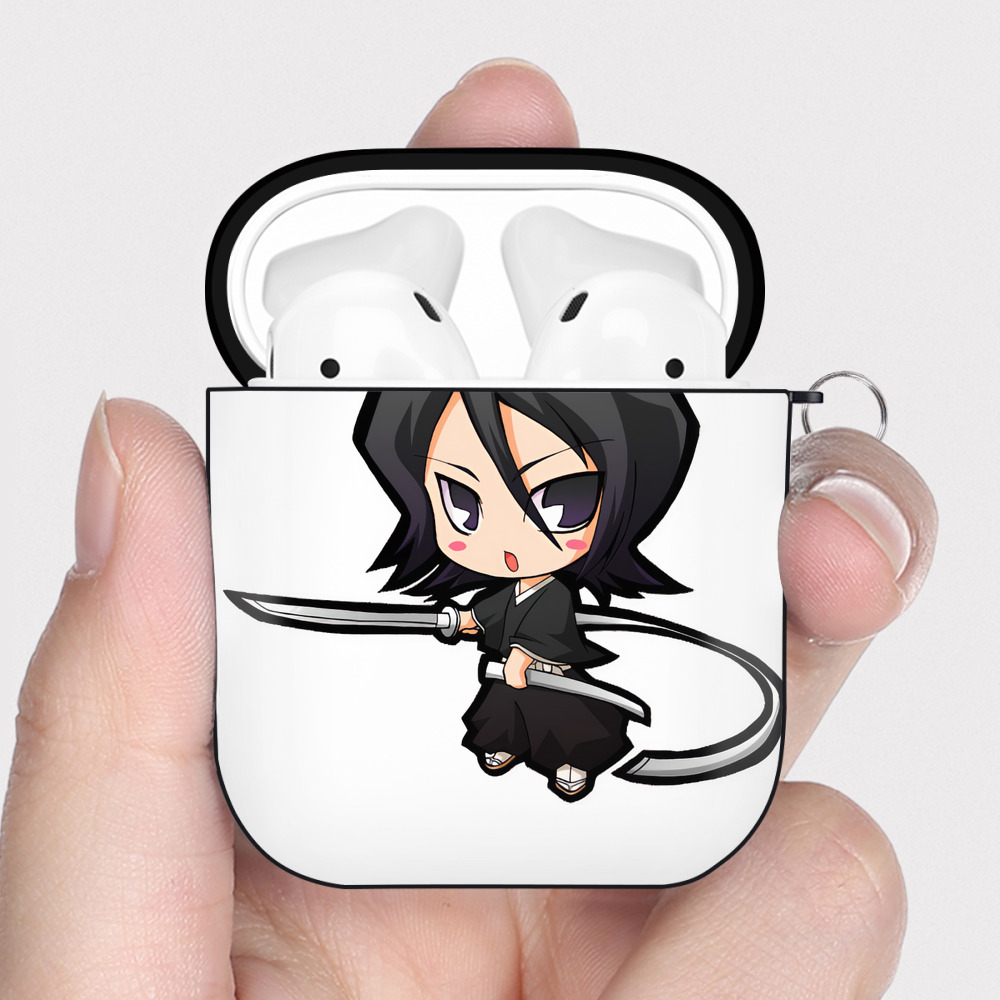 （画像用） ブリーチ 朽木ルキア BLEACH Kuchiki Rukia AirPods 第2世代保護ケース ハードシェル ブラック 耐衝撃・防指紋・カラビナ付き
