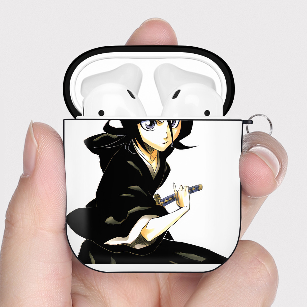 （画像用） ブリーチ 朽木ルキア BLEACH Kuchiki Rukia AirPods 第2世代保護ケース ハードシェル ブラック 耐衝撃・防指紋・カラビナ付き