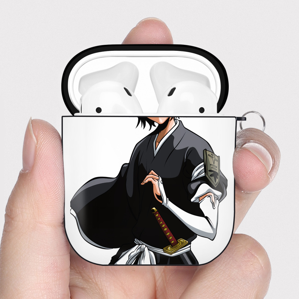 （画像用） ブリーチ 朽木ルキア BLEACH Kuchiki Rukia AirPods 第2世代保護ケース ハードシェル ブラック 耐衝撃・防指紋・カラビナ付き