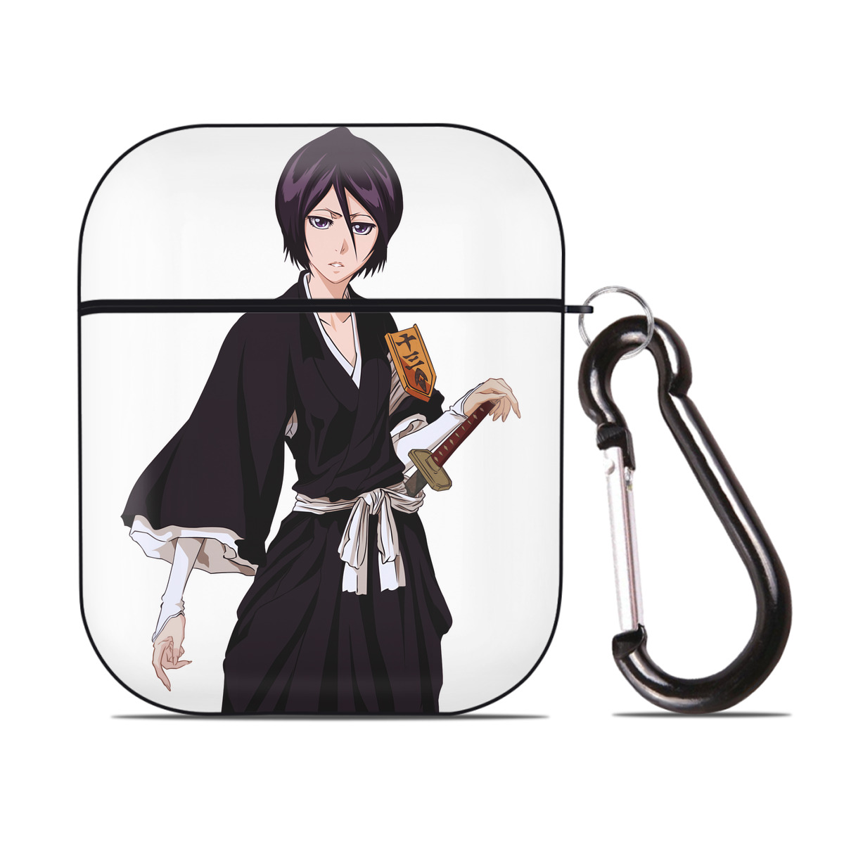 （画像用） ブリーチ 朽木ルキア BLEACH Kuchiki Rukia AirPods 第2世代保護ケース ハードシェル ブラック 耐衝撃・防指紋・カラビナ付き