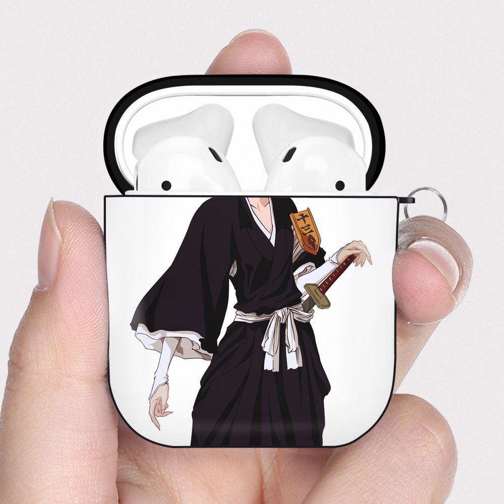 （画像用） ブリーチ 朽木ルキア BLEACH Kuchiki Rukia AirPods 第2世代保護ケース ハードシェル ブラック 耐衝撃・防指紋・カラビナ付き
