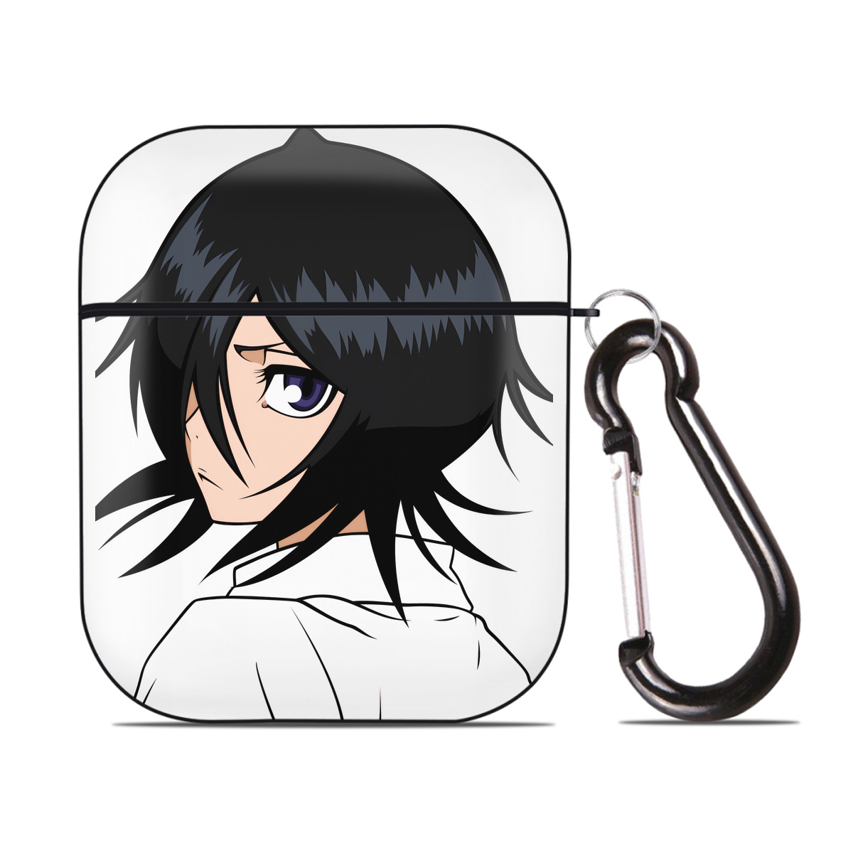 （画像用） ブリーチ 朽木ルキア BLEACH Kuchiki Rukia AirPods 第2世代保護ケース ハードシェル ブラック 耐衝撃・防指紋・カラビナ付き