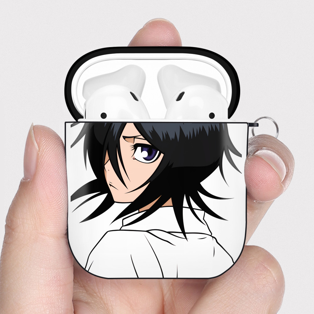 （画像用） ブリーチ 朽木ルキア BLEACH Kuchiki Rukia AirPods 第2世代保護ケース ハードシェル ブラック 耐衝撃・防指紋・カラビナ付き