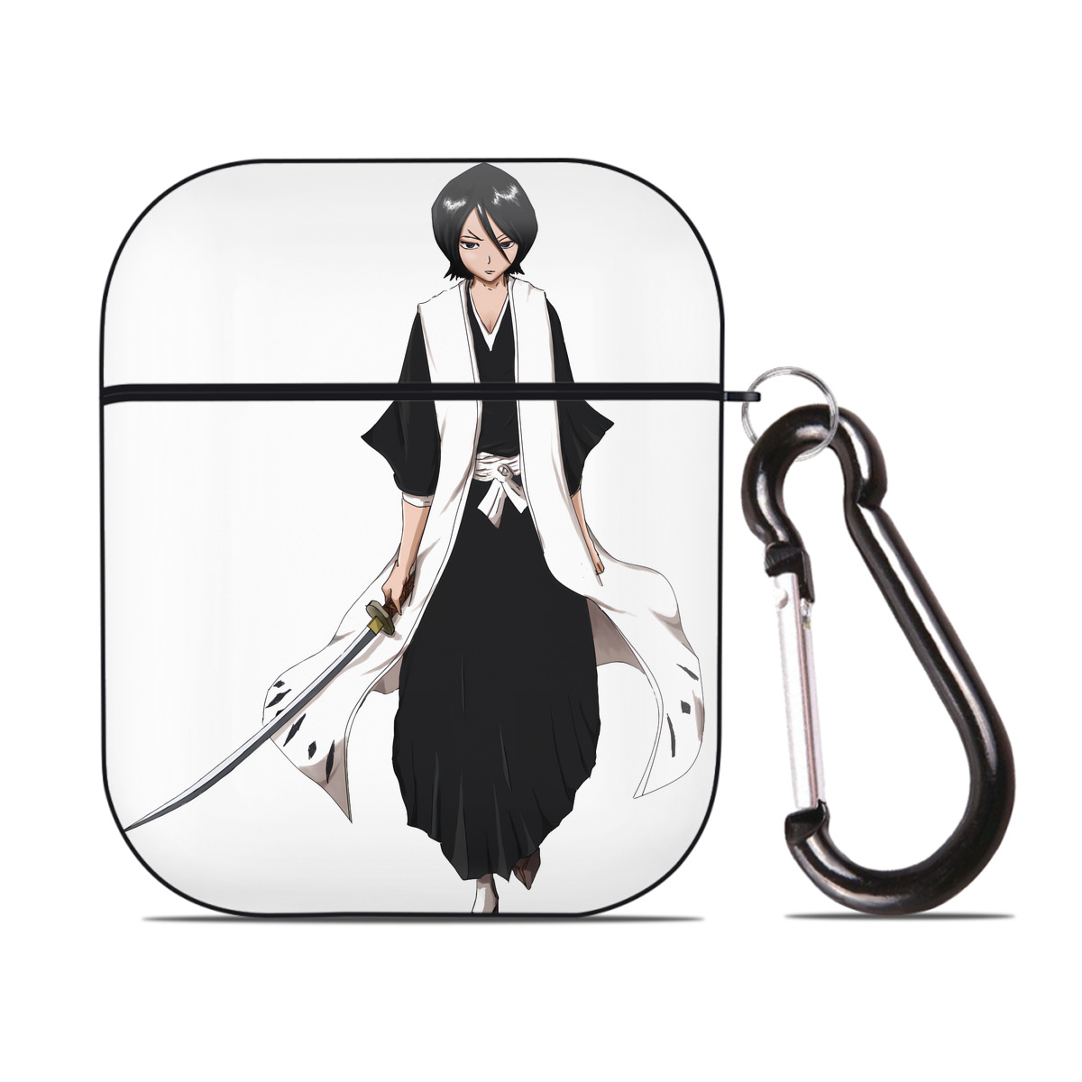 （画像用） ブリーチ 朽木ルキア BLEACH Kuchiki Rukia AirPods 第2世代保護ケース ハードシェル ブラック 耐衝撃・防指紋・カラビナ付き