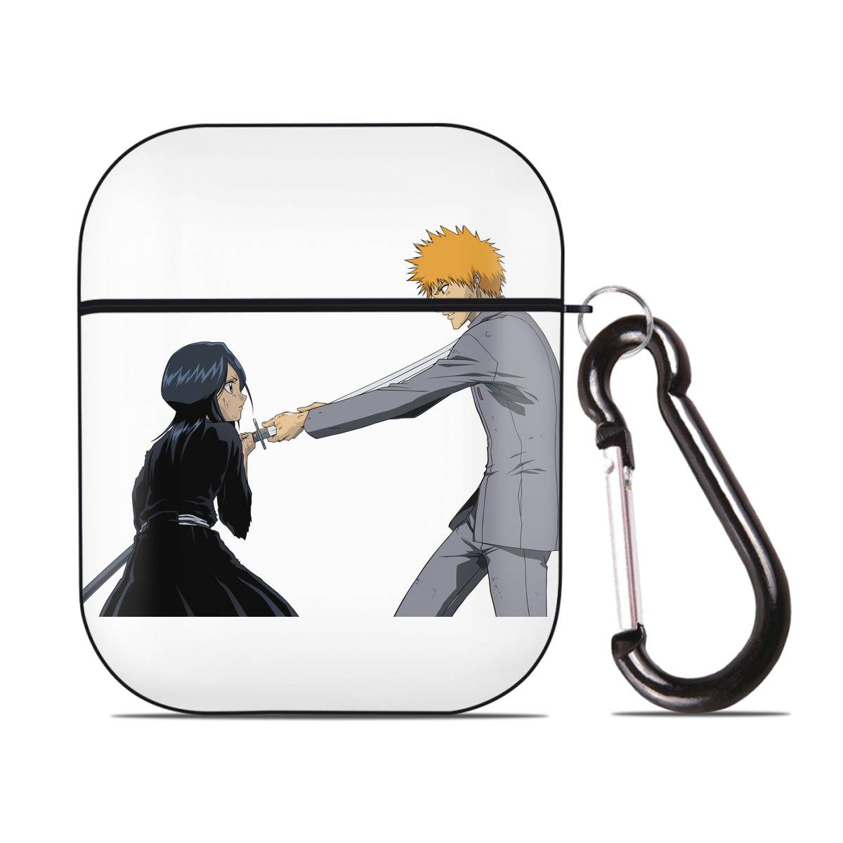 （画像用） ブリーチ 朽木ルキア BLEACH Kuchiki Rukia AirPods 第2世代保護ケース ハードシェル ブラック 耐衝撃・防指紋・カラビナ付き