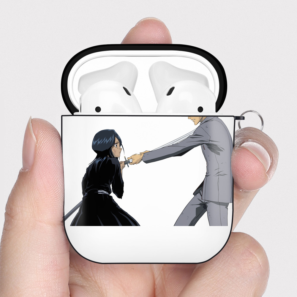 （画像用） ブリーチ 朽木ルキア BLEACH Kuchiki Rukia AirPods 第2世代保護ケース ハードシェル ブラック 耐衝撃・防指紋・カラビナ付き