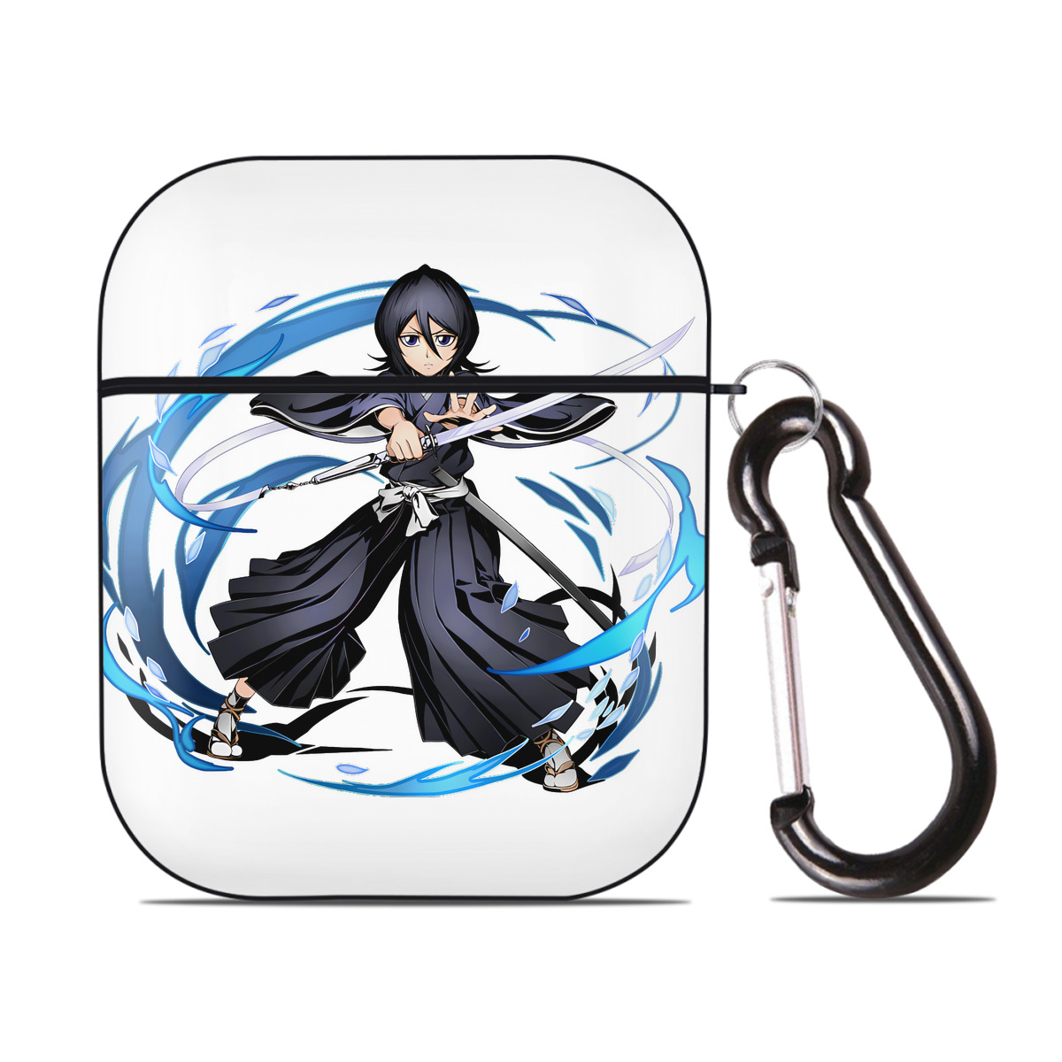 （画像用） ブリーチ 朽木ルキア BLEACH Kuchiki Rukia AirPods 第2世代保護ケース ハードシェル ブラック 耐衝撃・防指紋・カラビナ付き