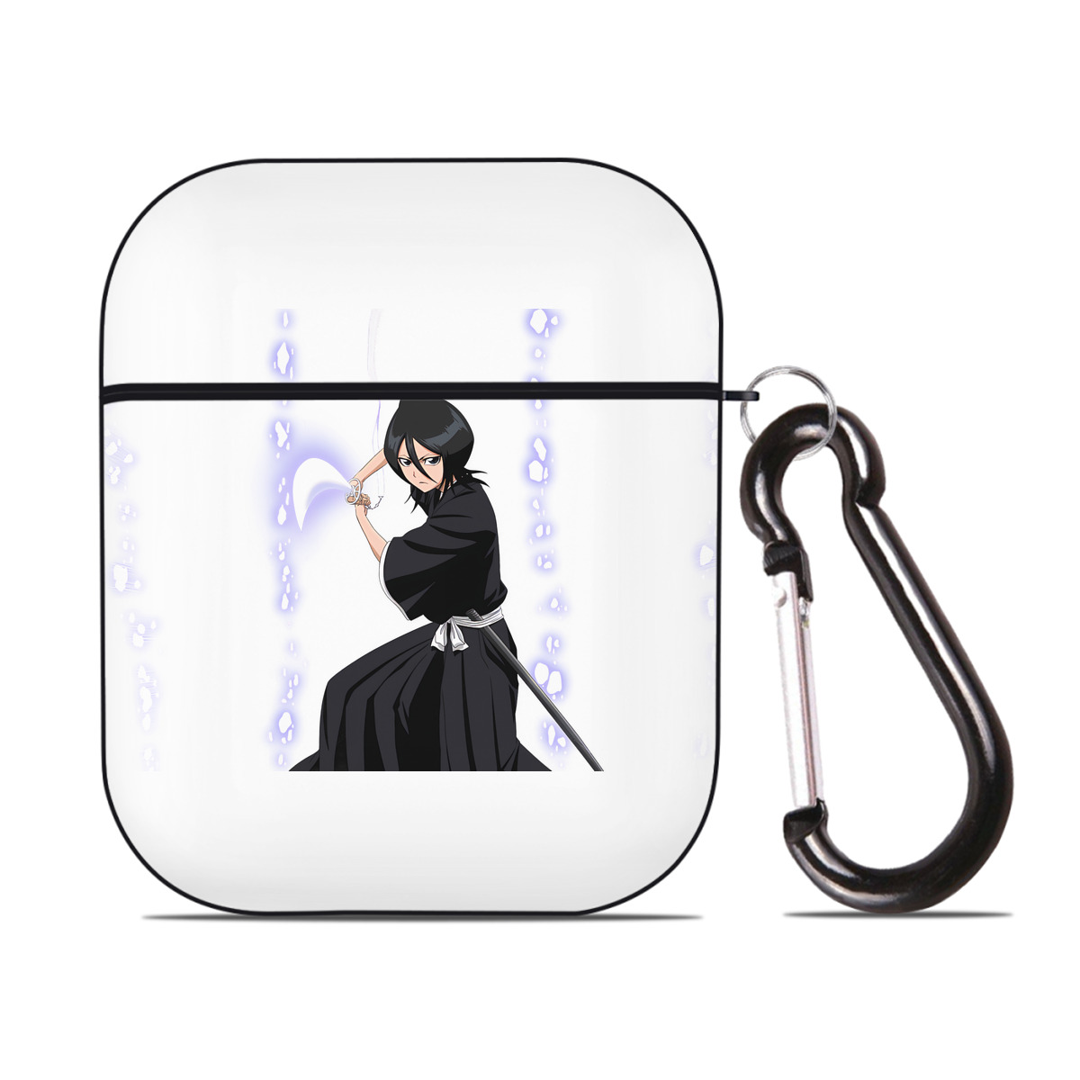 （画像用） ブリーチ 朽木ルキア BLEACH Kuchiki Rukia AirPods 第2世代保護ケース ハードシェル ブラック 耐衝撃・防指紋・カラビナ付き