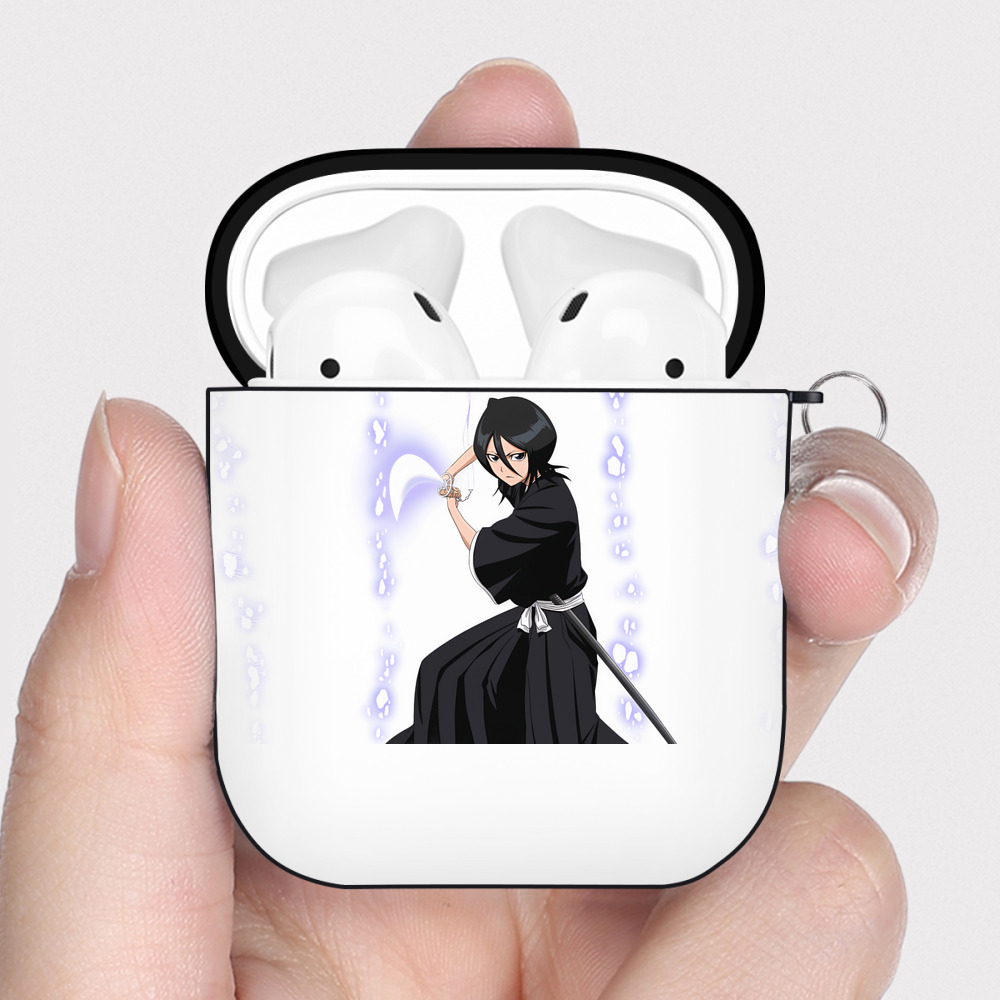 （画像用） ブリーチ 朽木ルキア BLEACH Kuchiki Rukia AirPods 第2世代保護ケース ハードシェル ブラック 耐衝撃・防指紋・カラビナ付き