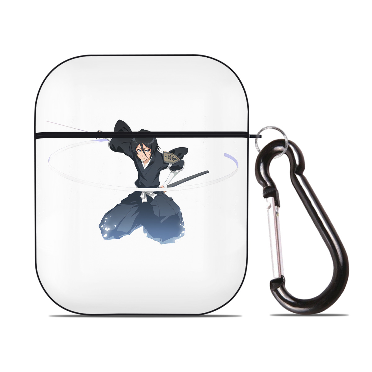 （画像用） ブリーチ 朽木ルキア BLEACH Kuchiki Rukia AirPods 第2世代保護ケース ハードシェル ブラック 耐衝撃・防指紋・カラビナ付き