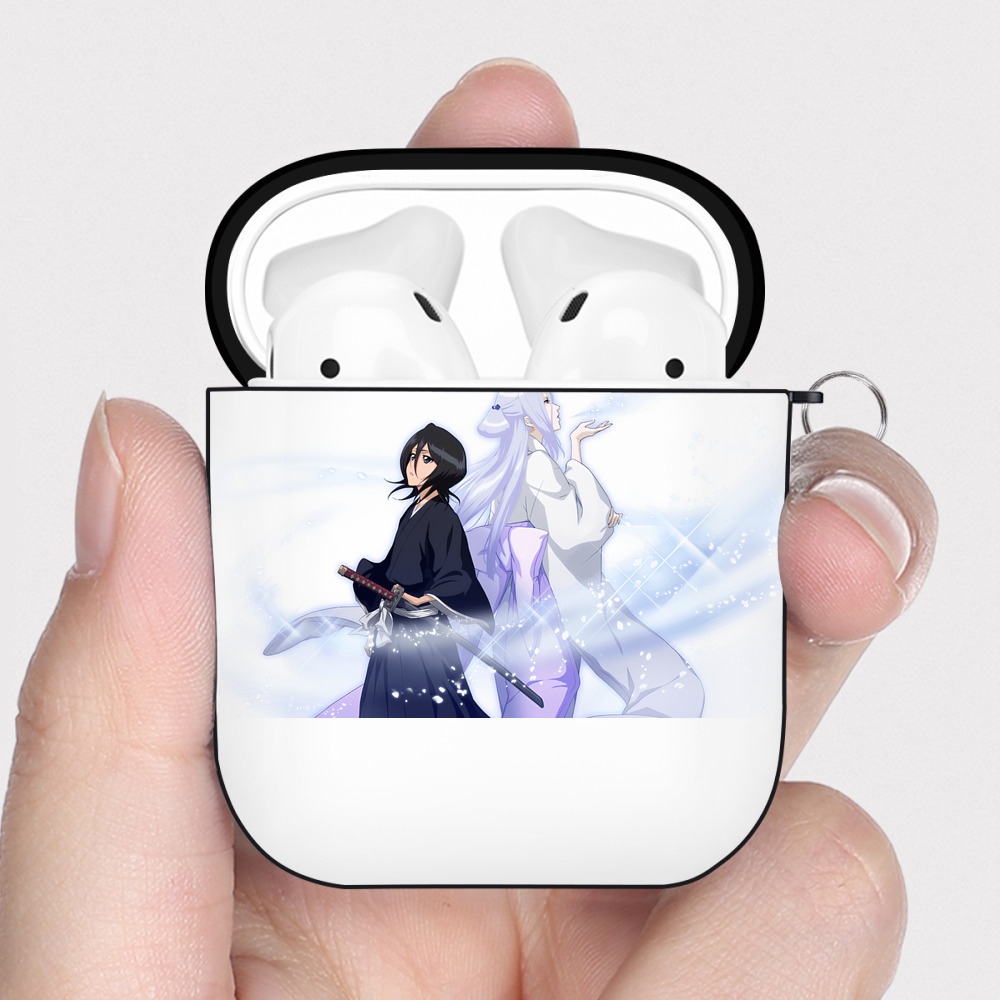 （画像用） ブリーチ 朽木ルキア BLEACH Kuchiki Rukia AirPods 第2世代保護ケース ハードシェル ブラック 耐衝撃・防指紋・カラビナ付き