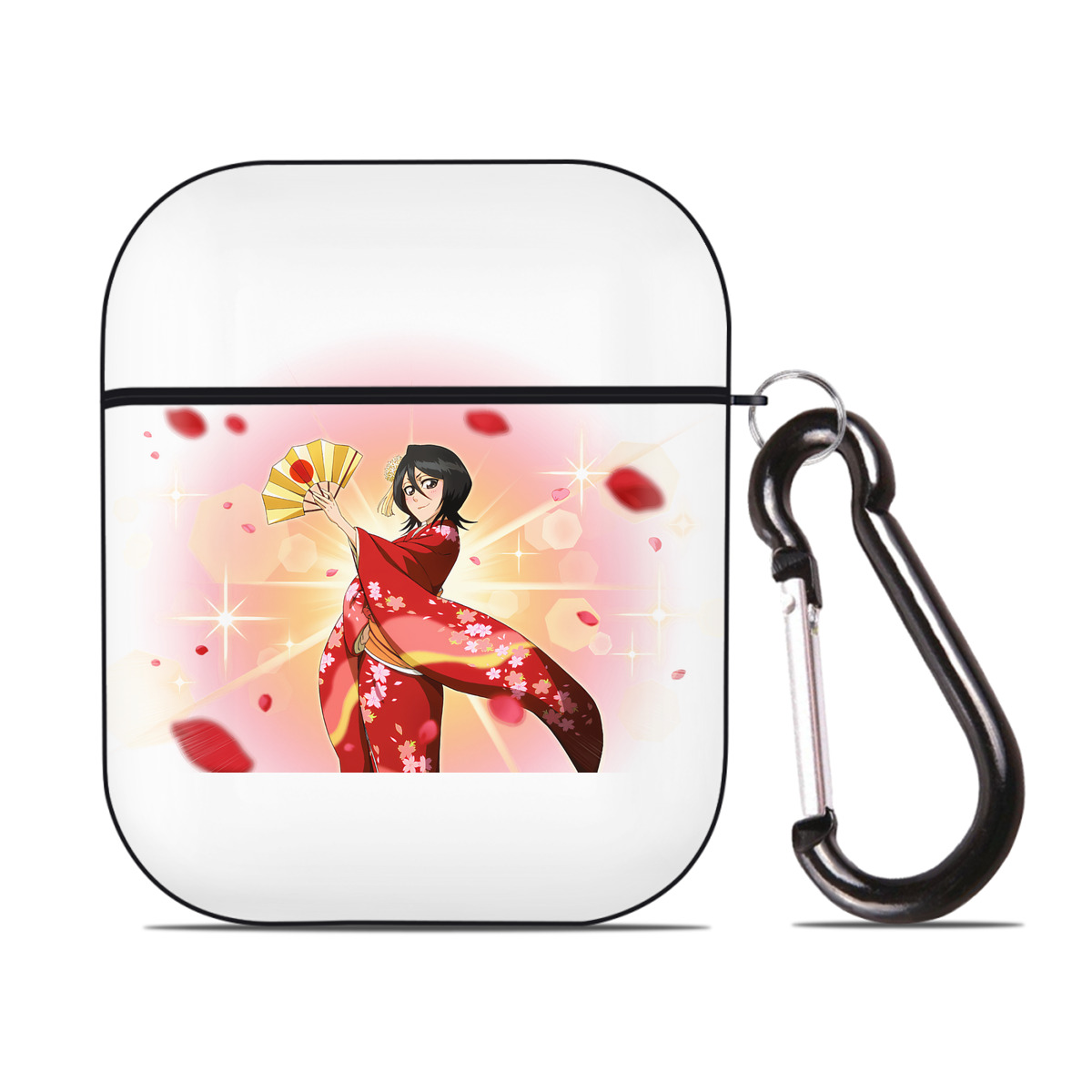 （画像用） ブリーチ 朽木ルキア BLEACH Kuchiki Rukia AirPods 第2世代保護ケース ハードシェル ブラック 耐衝撃・防指紋・カラビナ付き