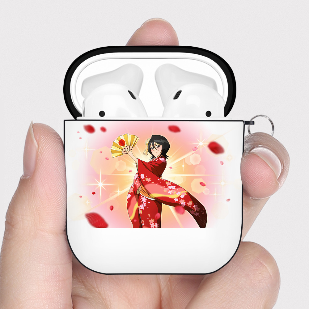 （画像用） ブリーチ 朽木ルキア BLEACH Kuchiki Rukia AirPods 第2世代保護ケース ハードシェル ブラック 耐衝撃・防指紋・カラビナ付き