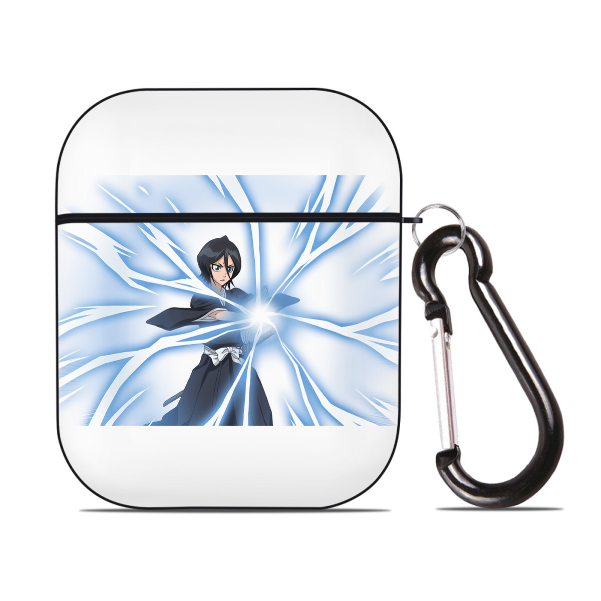 （画像用） ブリーチ 朽木ルキア BLEACH Kuchiki Rukia AirPods 第2世代保護ケース ハードシェル ブラック 耐衝撃・防指紋・カラビナ付き