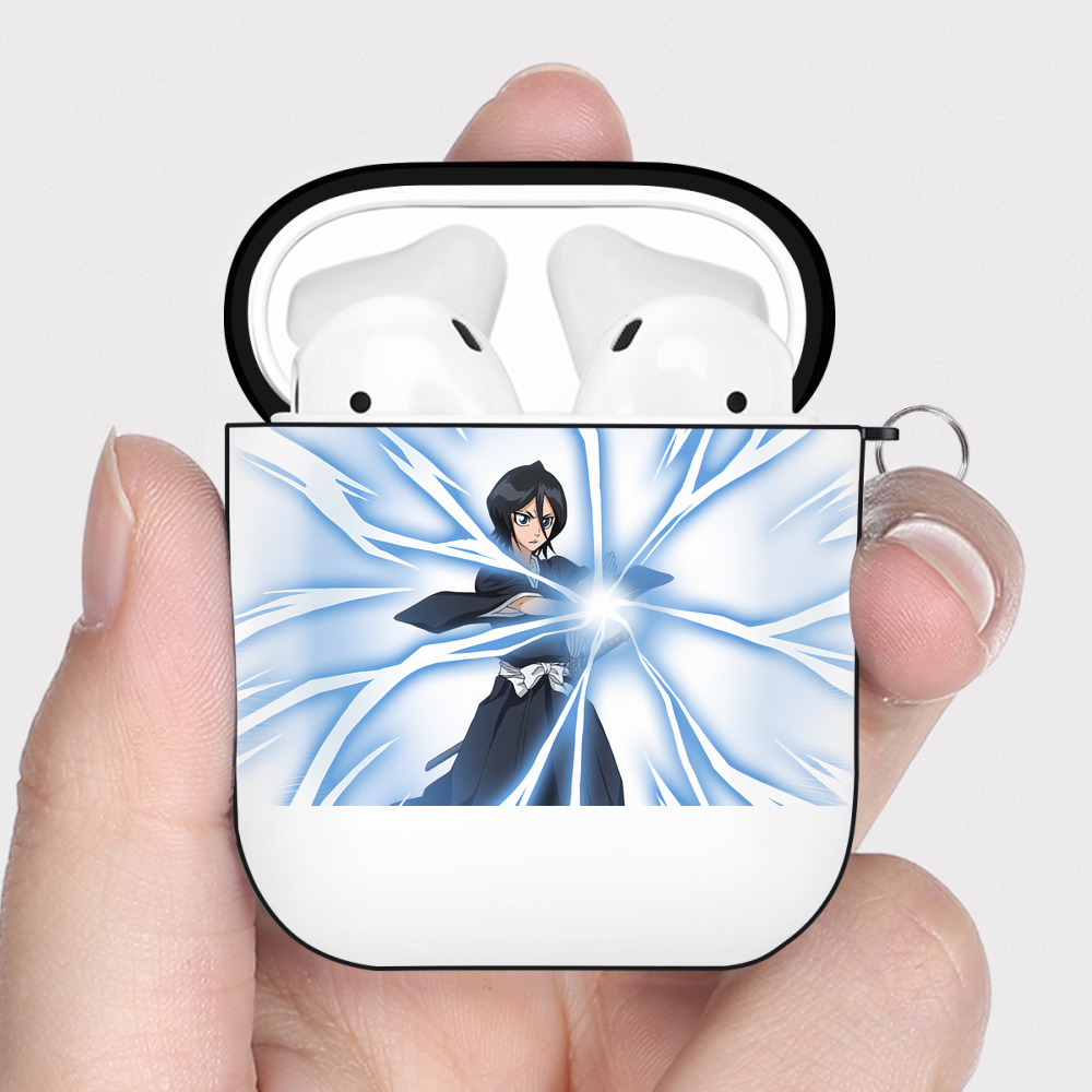 （画像用） ブリーチ 朽木ルキア BLEACH Kuchiki Rukia AirPods 第2世代保護ケース ハードシェル ブラック 耐衝撃・防指紋・カラビナ付き