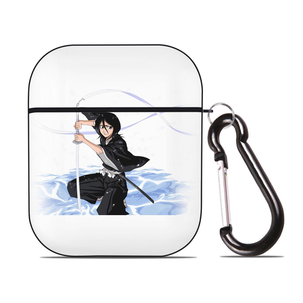 （画像用） ブリーチ 朽木ルキア BLEACH Kuchiki Rukia AirPods 第2世代保護ケース ハードシェル ブラック 耐衝撃・防指紋・カラビナ付き