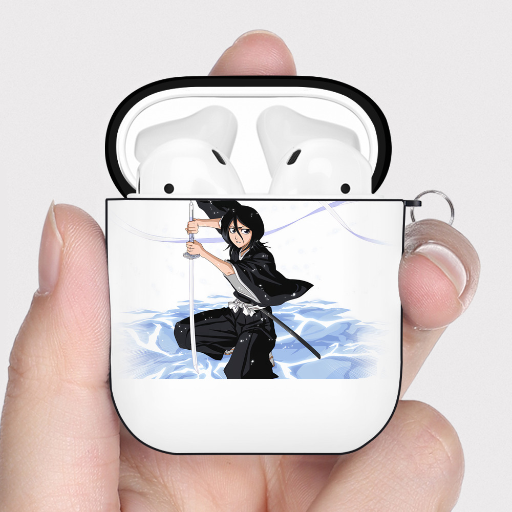 （画像用） ブリーチ 朽木ルキア BLEACH Kuchiki Rukia AirPods 第2世代保護ケース ハードシェル ブラック 耐衝撃・防指紋・カラビナ付き