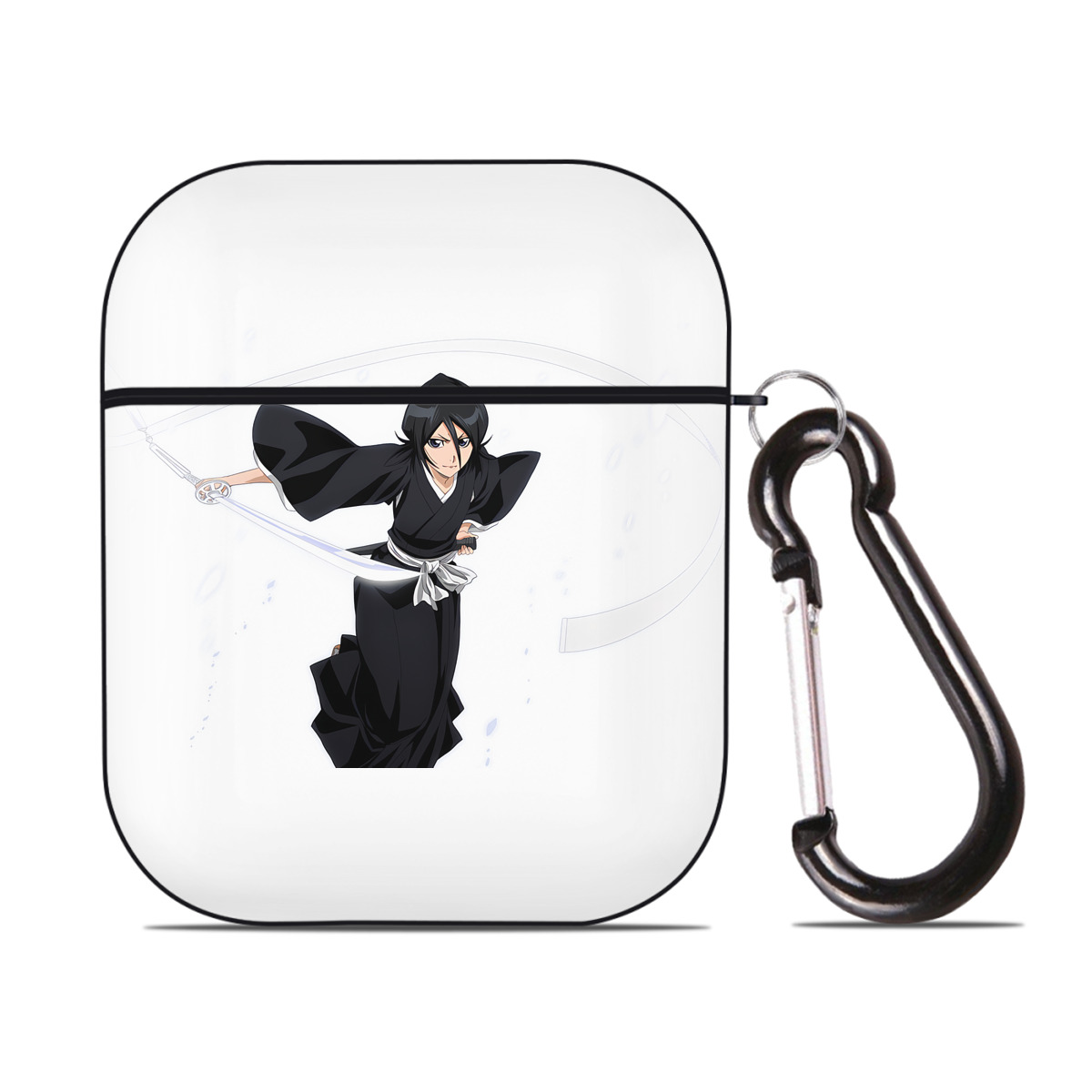 （画像用） ブリーチ 朽木ルキア BLEACH Kuchiki Rukia AirPods 第2世代保護ケース ハードシェル ブラック 耐衝撃・防指紋・カラビナ付き