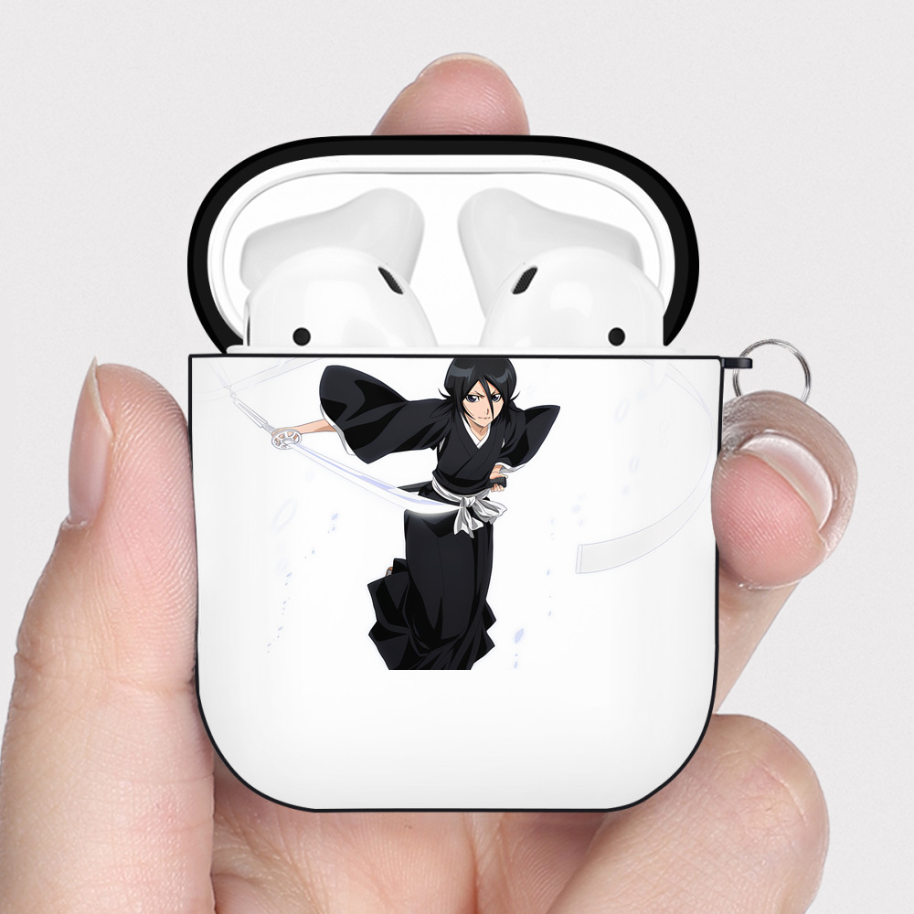 （画像用） ブリーチ 朽木ルキア BLEACH Kuchiki Rukia AirPods 第2世代保護ケース ハードシェル ブラック 耐衝撃・防指紋・カラビナ付き