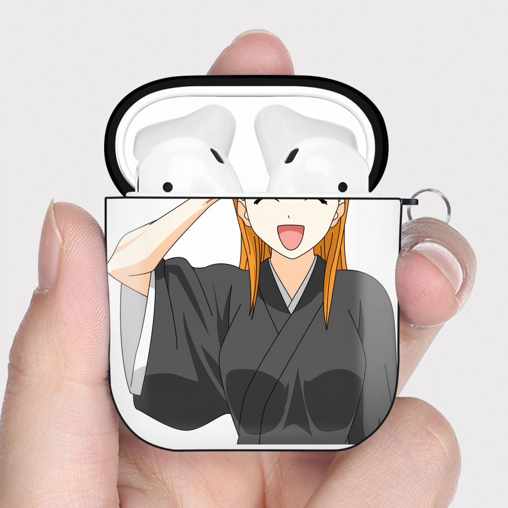 （画像用） ブリーチ 井上織姫（いのうえおりひめ） BLEACH Inoue Orihime AirPods 第2世代保護ケース ハードシェル ブラック 耐衝撃・防指紋・カラビナ付き