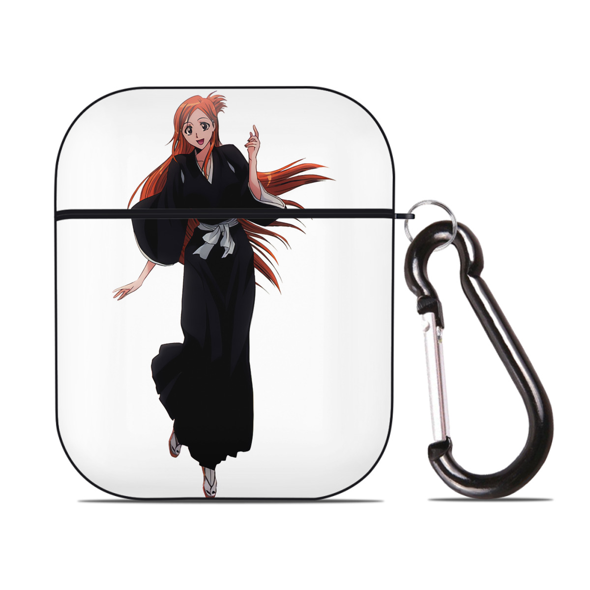 （画像用） ブリーチ 井上織姫（いのうえおりひめ） BLEACH Inoue Orihime AirPods 第2世代保護ケース ハードシェル ブラック 耐衝撃・防指紋・カラビナ付き