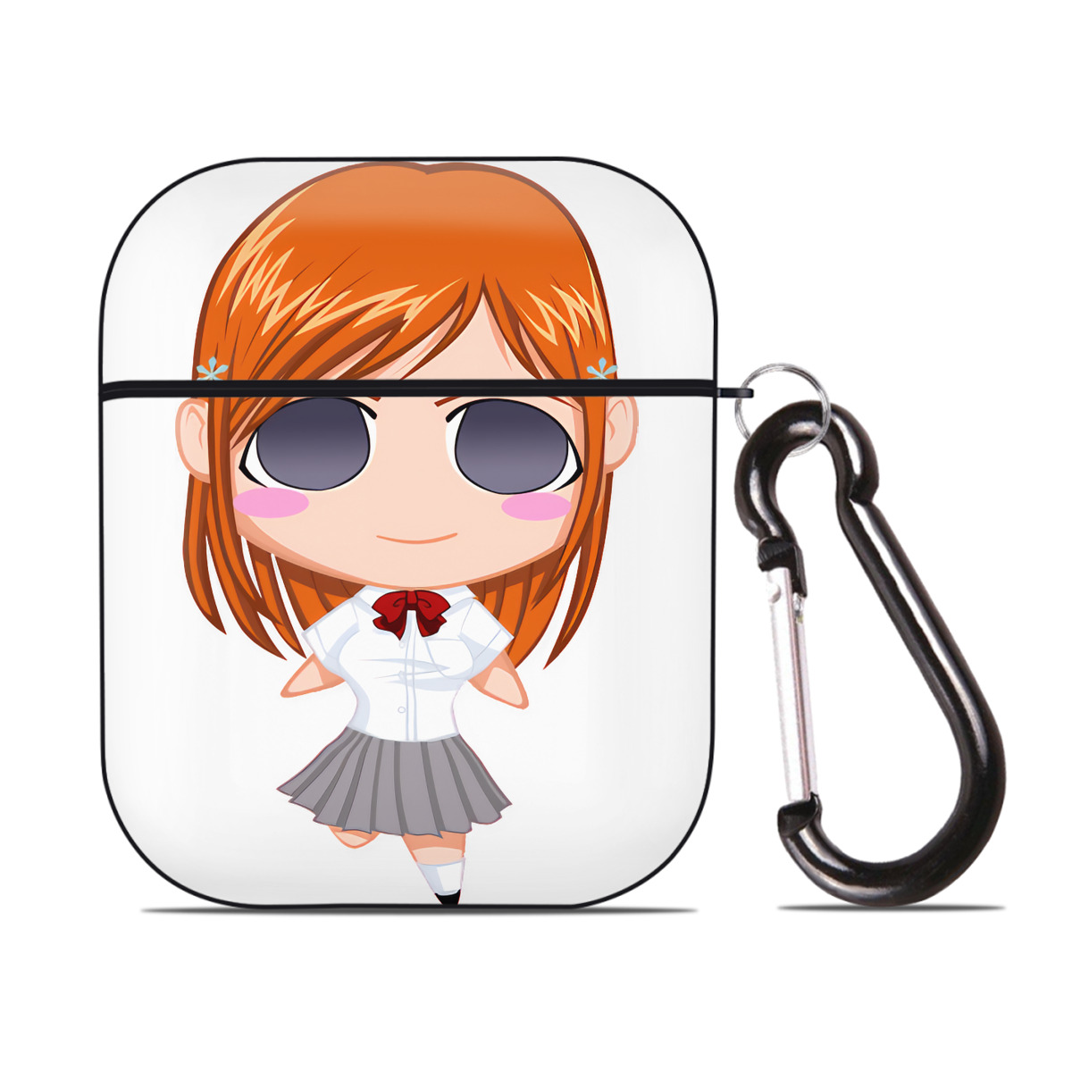 （画像用） ブリーチ 井上織姫（いのうえおりひめ） BLEACH Inoue Orihime AirPods 第2世代保護ケース ハードシェル ブラック 耐衝撃・防指紋・カラビナ付き