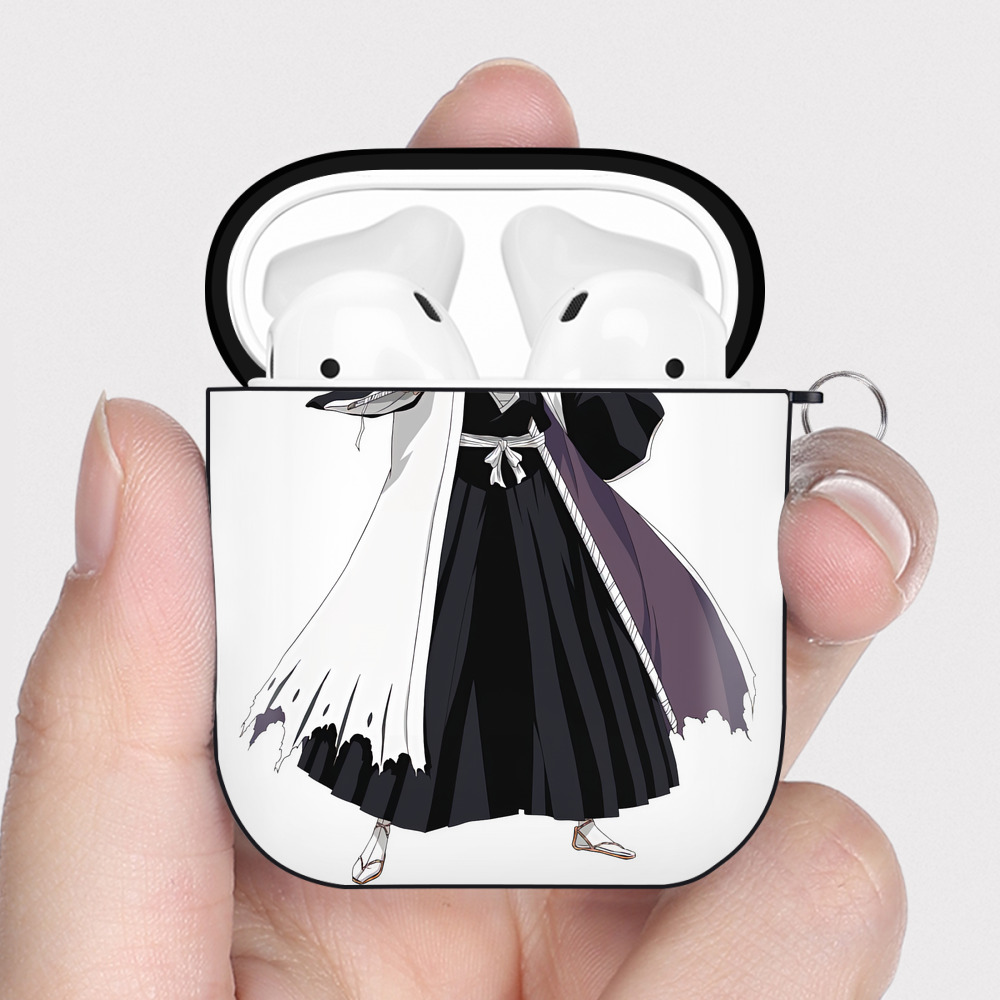 （画像用） ブリーチ ざらき けんぱち BLEACH Zaraki Kenpachi AirPods 第2世代保護ケース ハードシェル ブラック 耐衝撃・防指紋・カラビナ付き